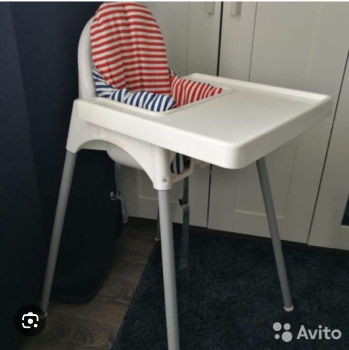 Стульчик для кормления IKEA с чехлом и подушкой