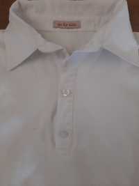 Tricou alb cu guler mânecă lungă