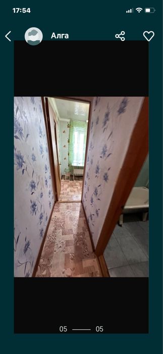 Сдам в городе Алга,  1 комн.кв.в 7ом доме 4 микр.1-ый этаж
