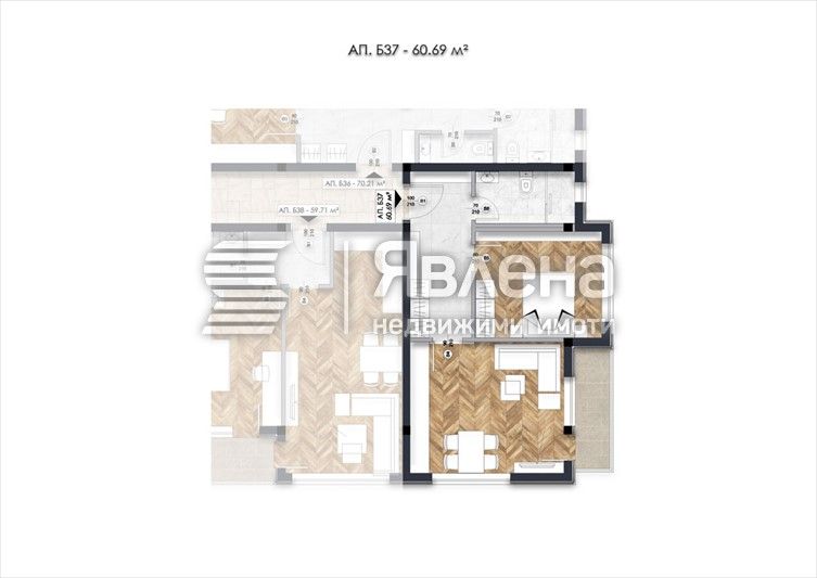 Продава се Двустаен апартамент в София, Люлин 6 - 70 кв.м за 1558 €/кв.м - Снимка #3