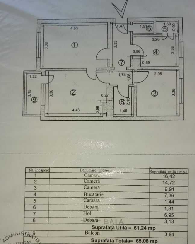 De vanzare apartament decomandat, 3 camere, Tiglina 1