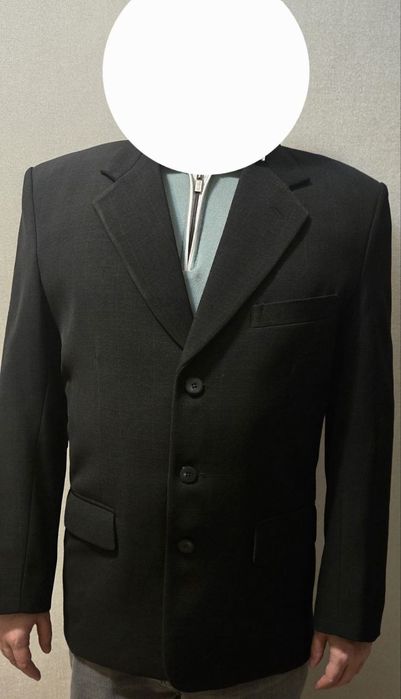Мужской костюм двойка, черный, размер 54