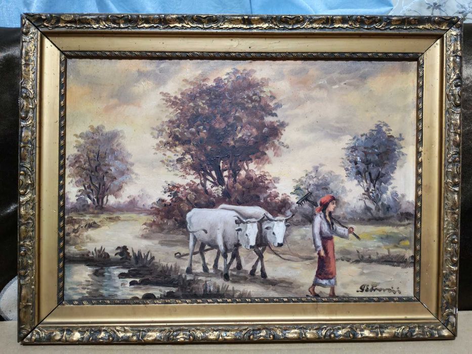 Tablou u/p semnat G. Petrovici (Petrașcu ?)