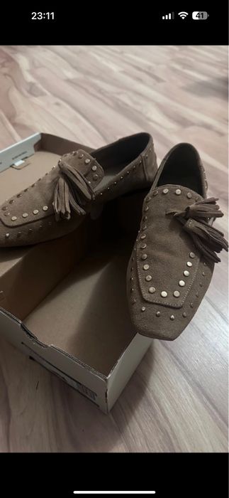 Mocasini zara piele intoarsa