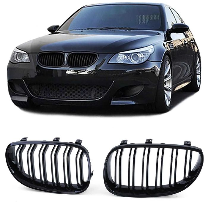 Двойни Изпъкнали M Бъбреци Решетки Броня BMW 5 Серия E60 E61 БМВ Е60