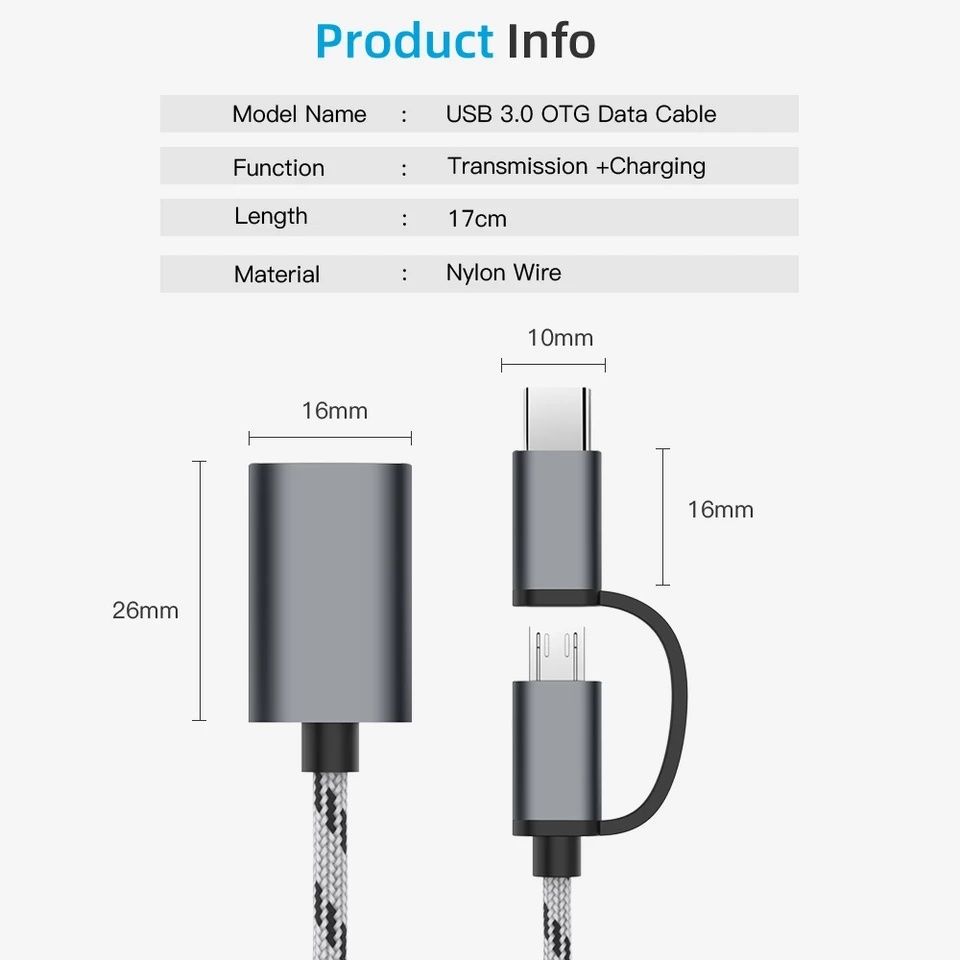 Переходник, Адаптер, Микро USB, Type C, Adapter, ЮСБ, OTG, ОТГ