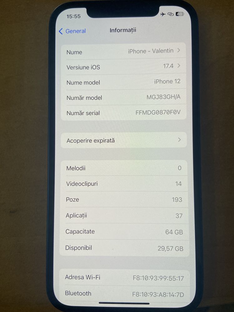 Iphone 12- GB 64 -pret 1550