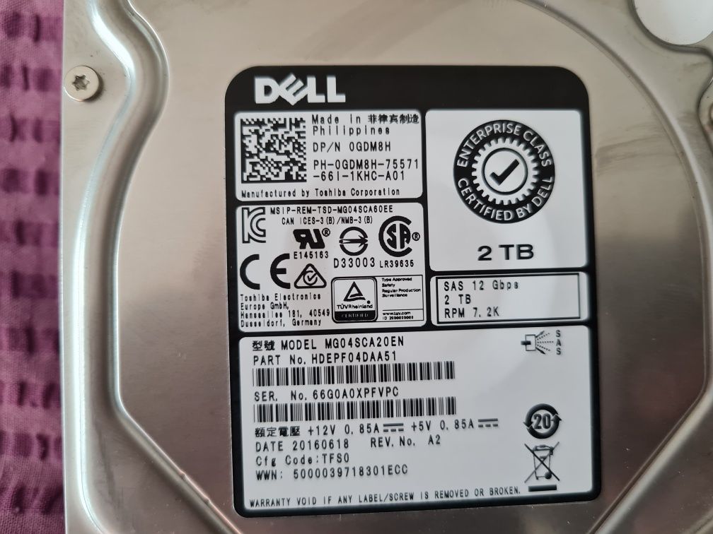 Hdd Dell server sas 2 Tb