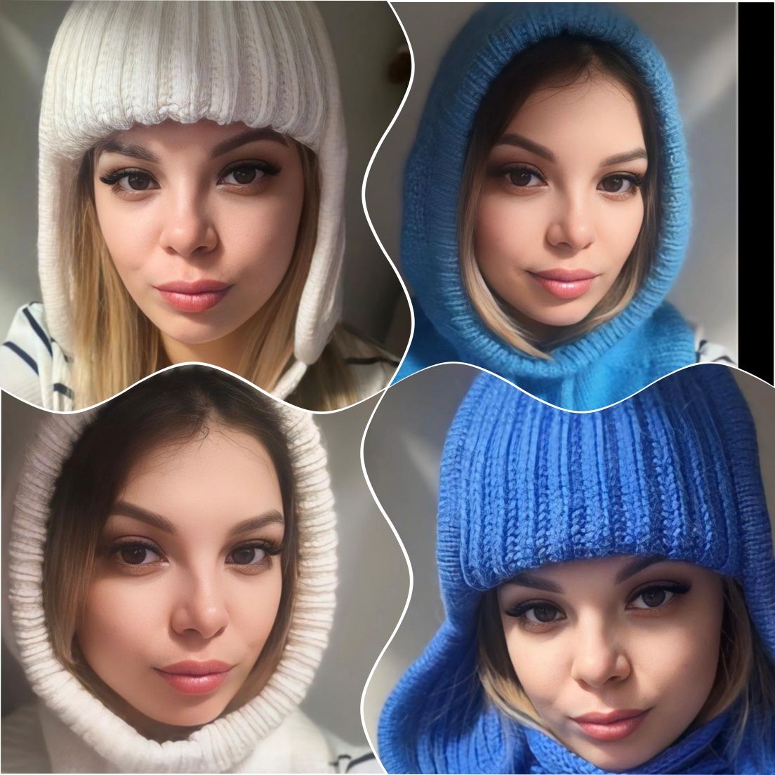 Капор с шапочкой ручной работы