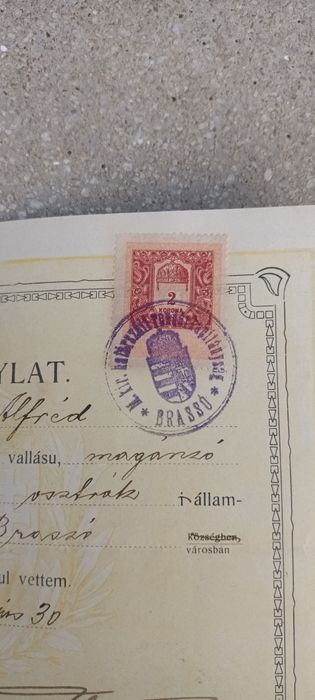 Document vechi, Brașov 1911