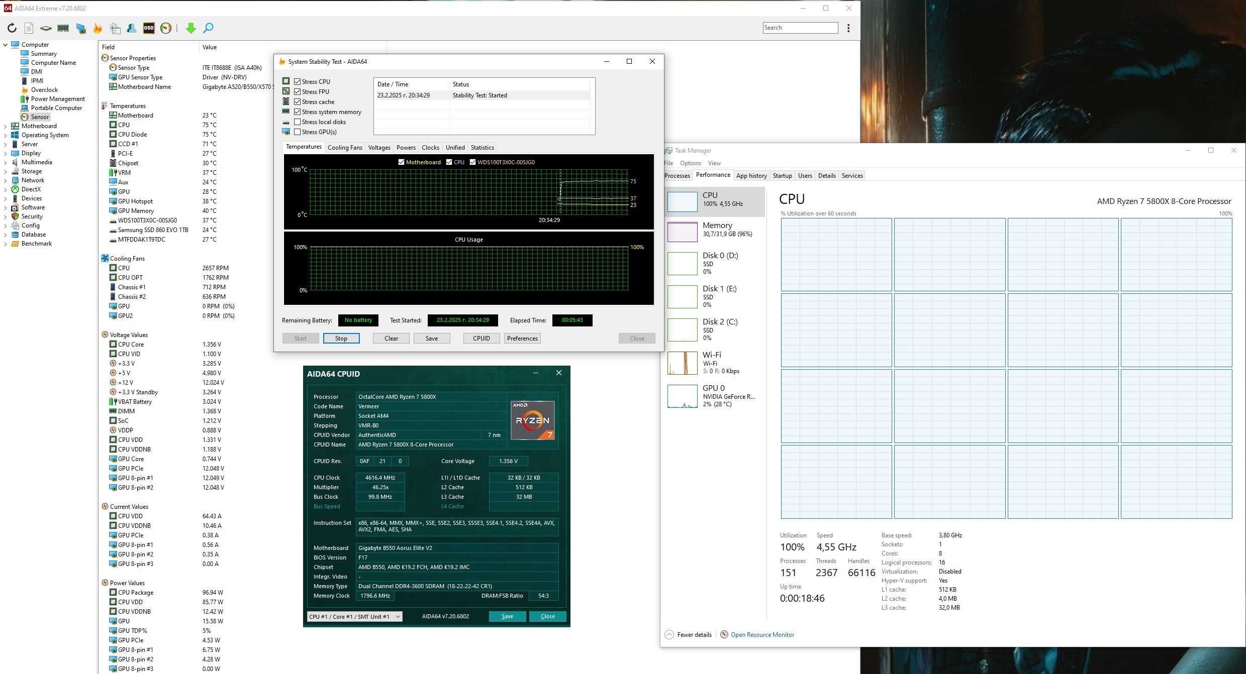 Геймърски компютър Ryzen 5800X 32GB RTX 3070/3080