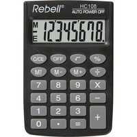 Calculator de buzunar, 8 cifre, 88 x 58 x 8 mm, Rebell HC108 - negru