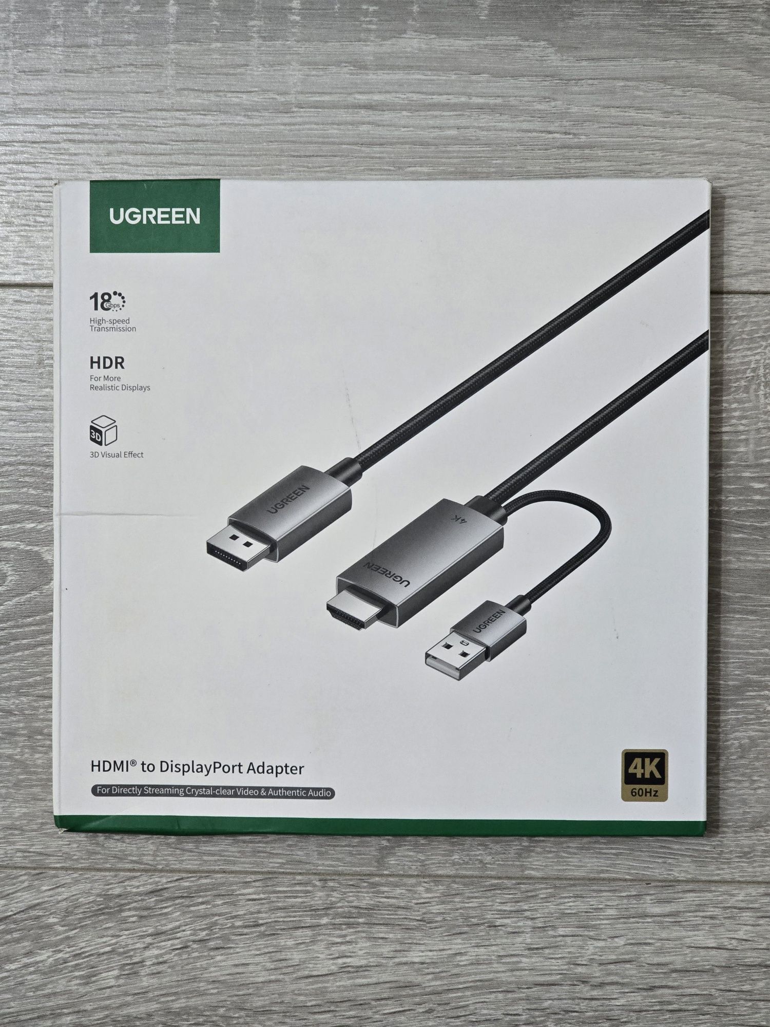 Cablu Ugreen HDMI la DisplayPort + USB-A pentru alimentare