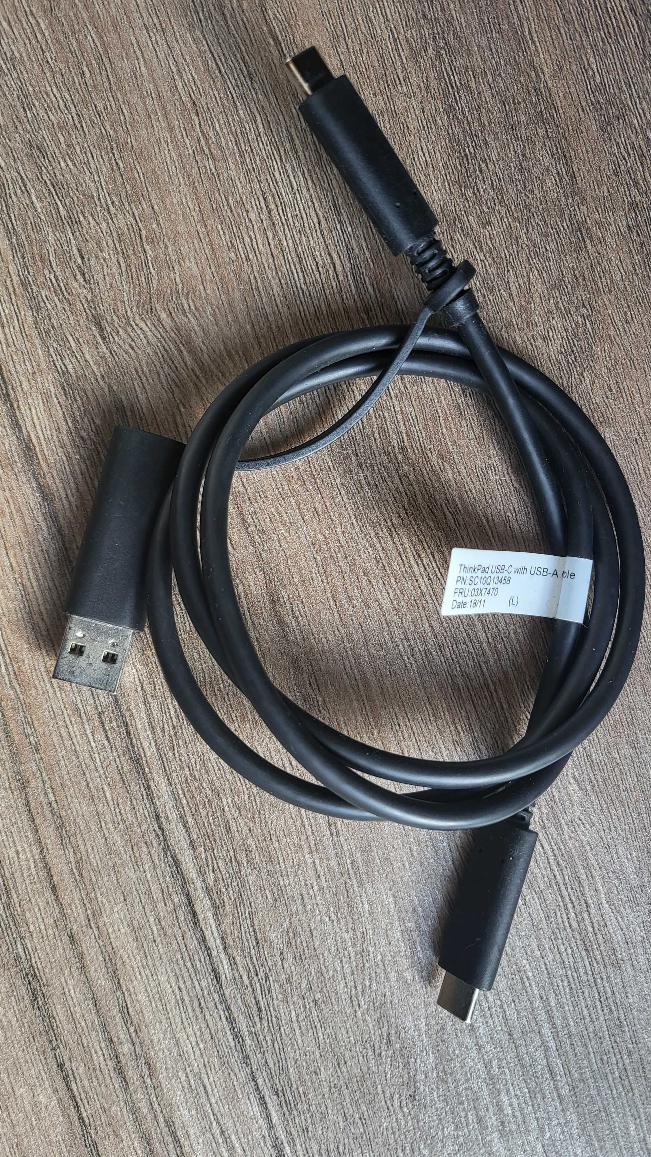Lenovo USB cable 1 m USB 3.2 (3.1 Gen 1) USB AUSB C USB C Black