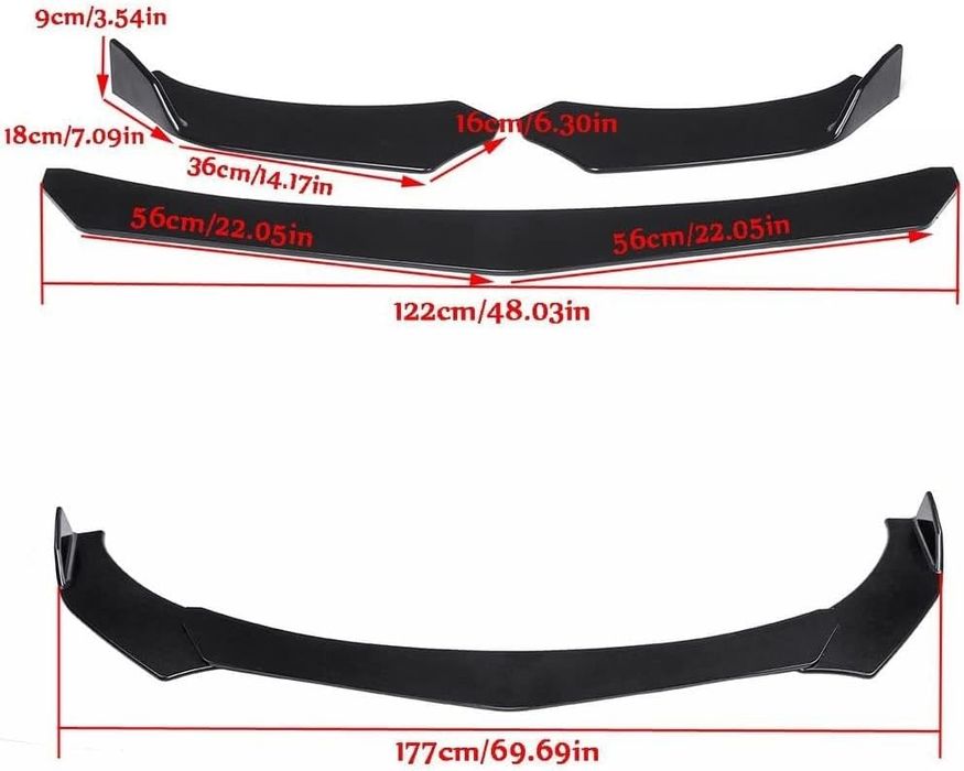 Универсален лип спойлер за предна броня