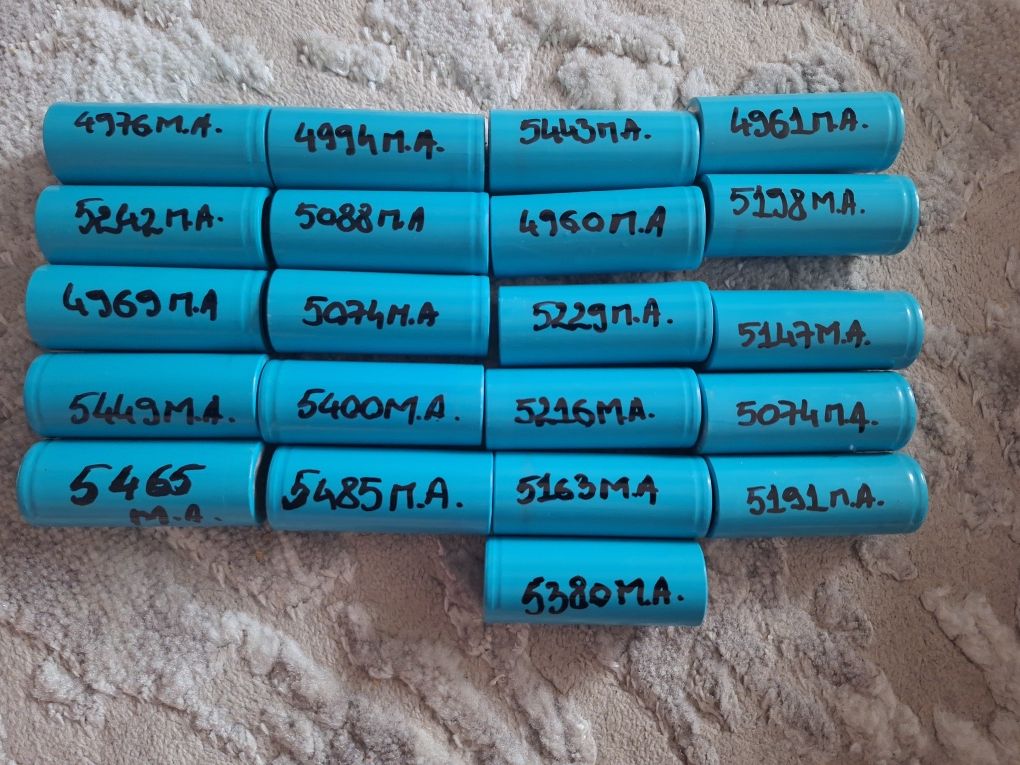 10 Celule 26650, 5000mah nominal testate individual!