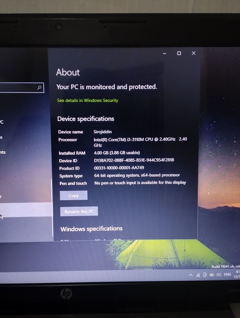 HP pro book 4540s