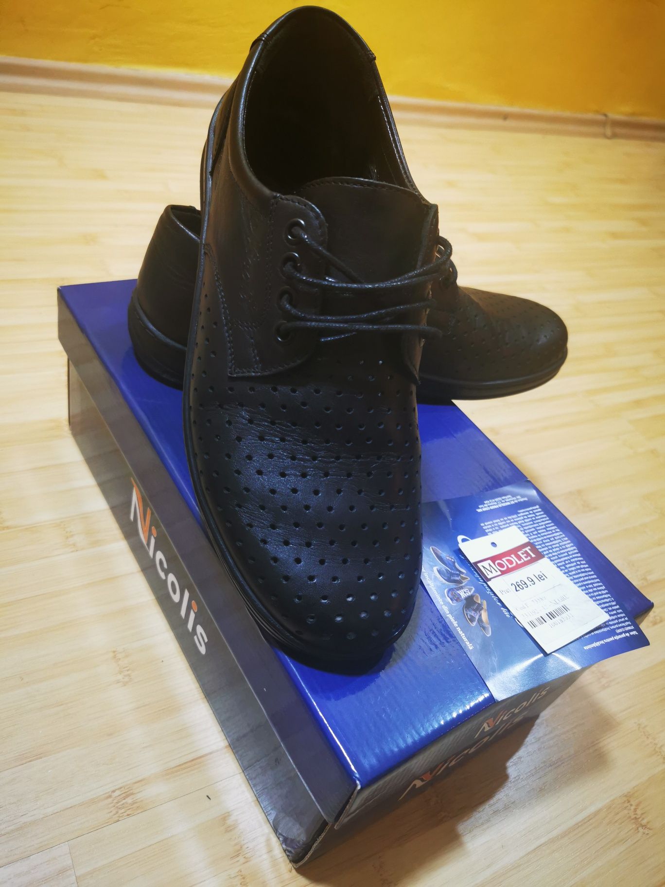 Pantofi casual Nicolis piele naturala bărbătești lucrați manual 42