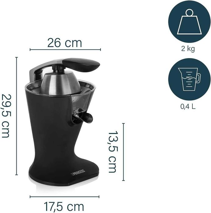 Сокоизстисквачка за цитруси Princess, безшумен мотор, 300W