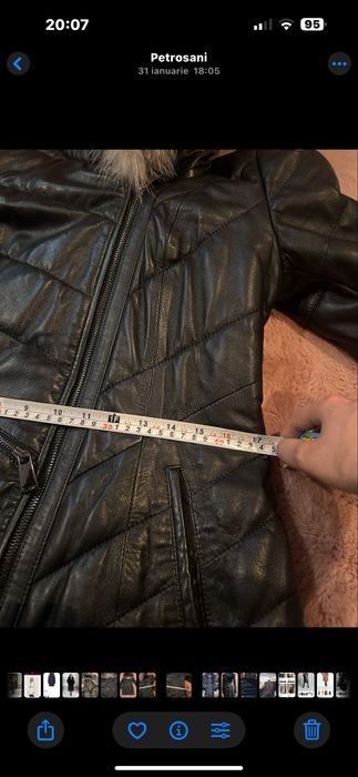 Geaca de piele cu blana