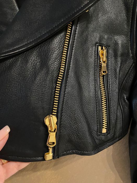 Дамско естествена кожа яке Moschino