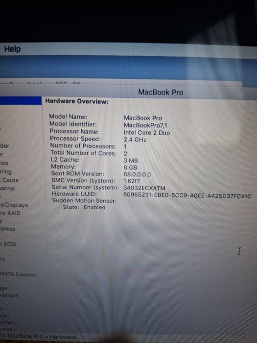 MacBookPro 7.1, 256GB, 8GB RAM