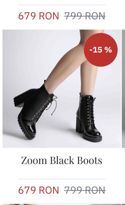 Noi Ghete Modish masura 35 piele neagra intoarsa