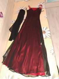 Официална рокля черно и червено