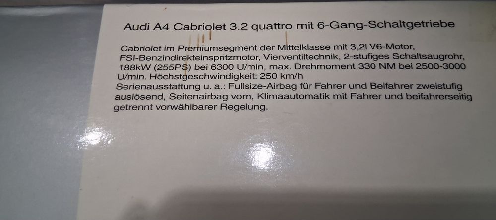 Audi A4 Cabriolet 1:18 Norev