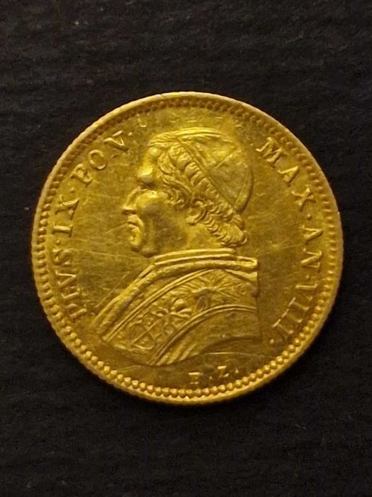 Златна монета 2,5скуди 1858R Ватикана 4,33и1 скудо 1853 Ватикана 1,73