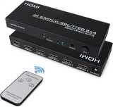 4K-60Hz HDMI Switch Splitter 2in 4Out,telecomandă,3.5mm out,audioSPDIF