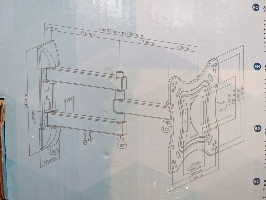 Suport TV, două brațe