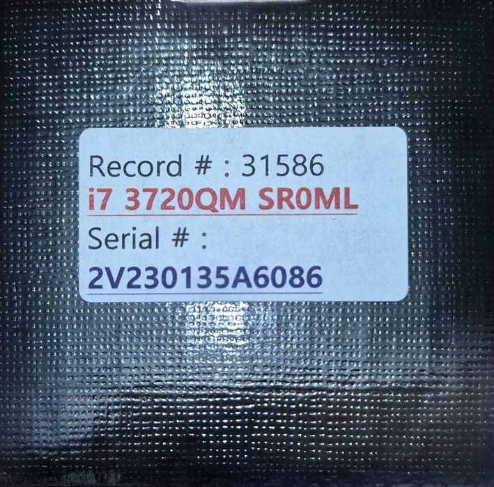 Intel Core i7 3720QM 2.6 GHz - Quad Core Technology