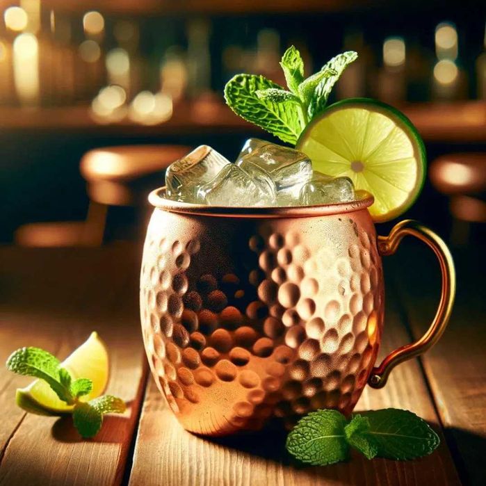 Комплект от 2 масивни бронзови чаши тип „Moscow Mule“