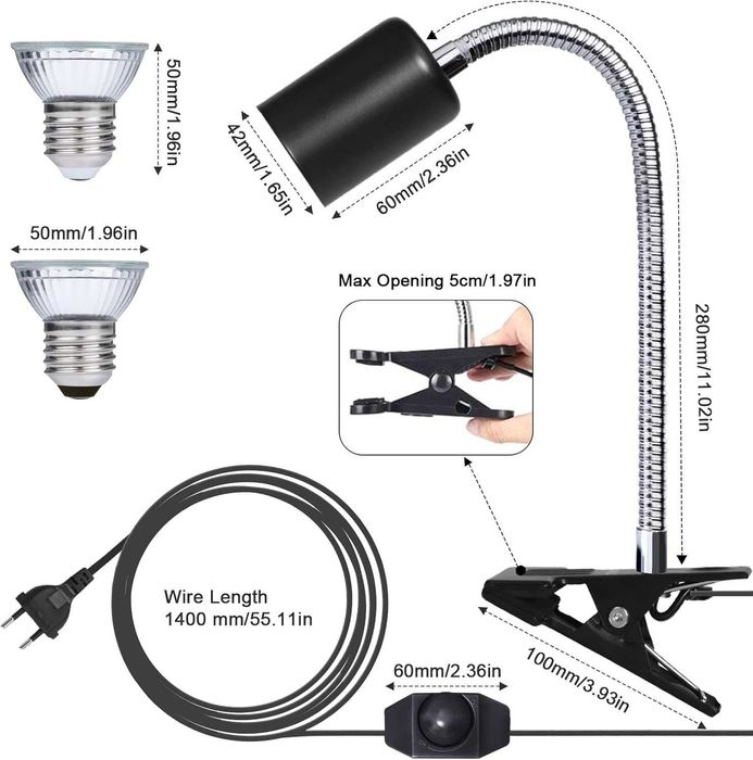 Lampa caldura - reptile/amfibieni/rozatoare, REDUS de la 140RON