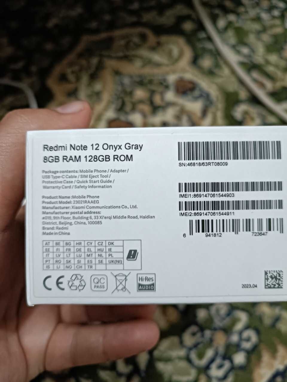 Redmi Note 12 Onyx Gray 8/128