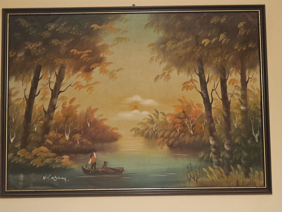 Tablou vintage pictura în ulei 110/90,semnat