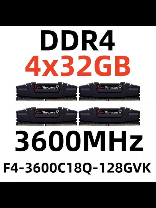 Память оперативная G.Skill RipJaws V F4-3600C18Q-128GVK 128GB Kit of 4