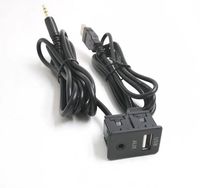 Cablu adaptor extensibil mufa conector port USB AUX jack 3.5mm auto