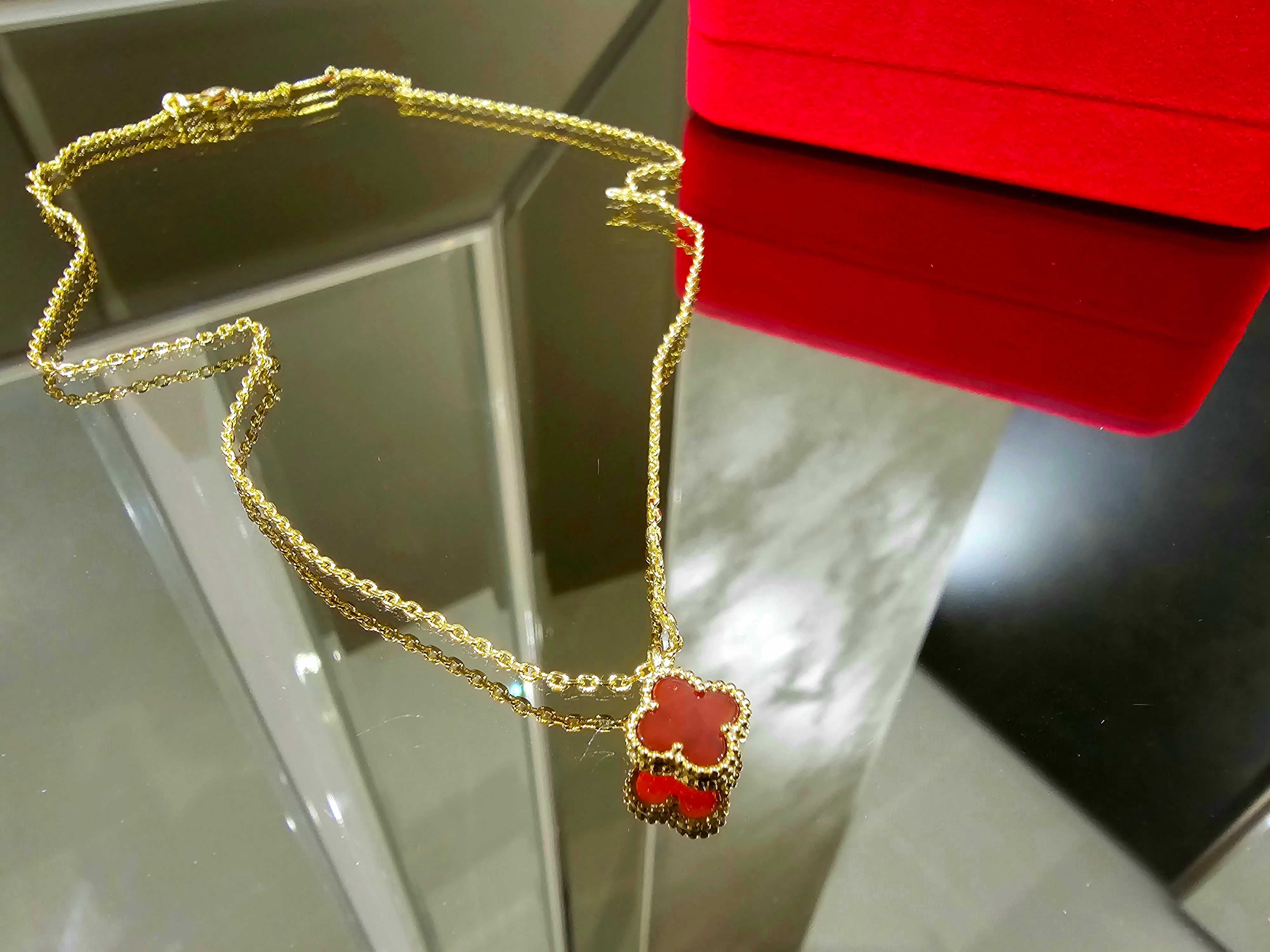 Van Cleef & Arpels VCA Gold Red Sweet Alhambra Clover Дамско Колие