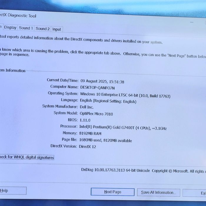 DELL OptiPlex Intel Pentium Gold 8gb ram 256SSD Zeus Amanet Militari