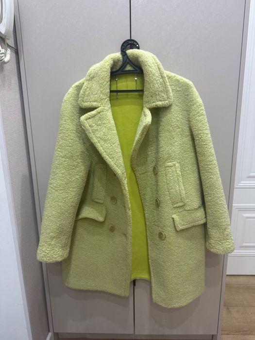 Зимняя тедди шубка яркая двусторонняя