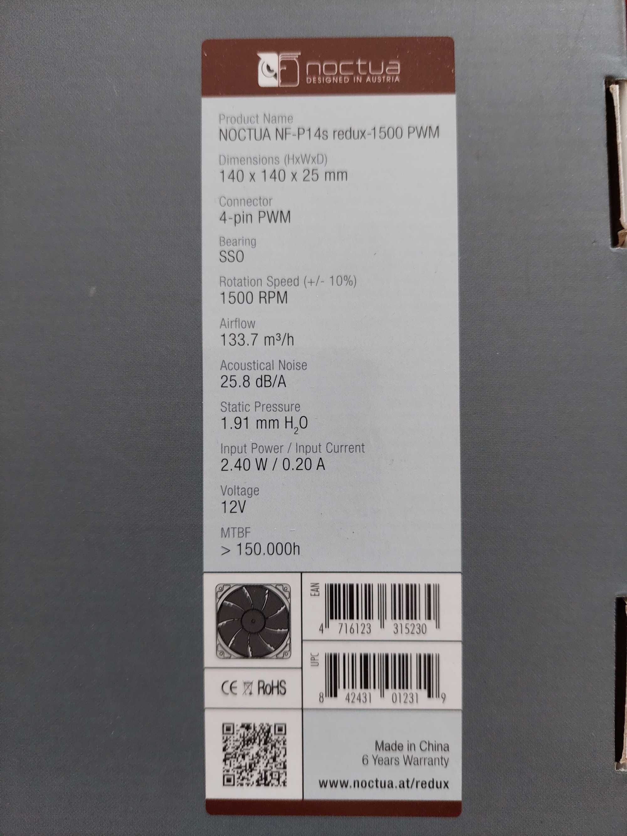 Ventilator PC Noctua NF-P14s redux-1500 PWM