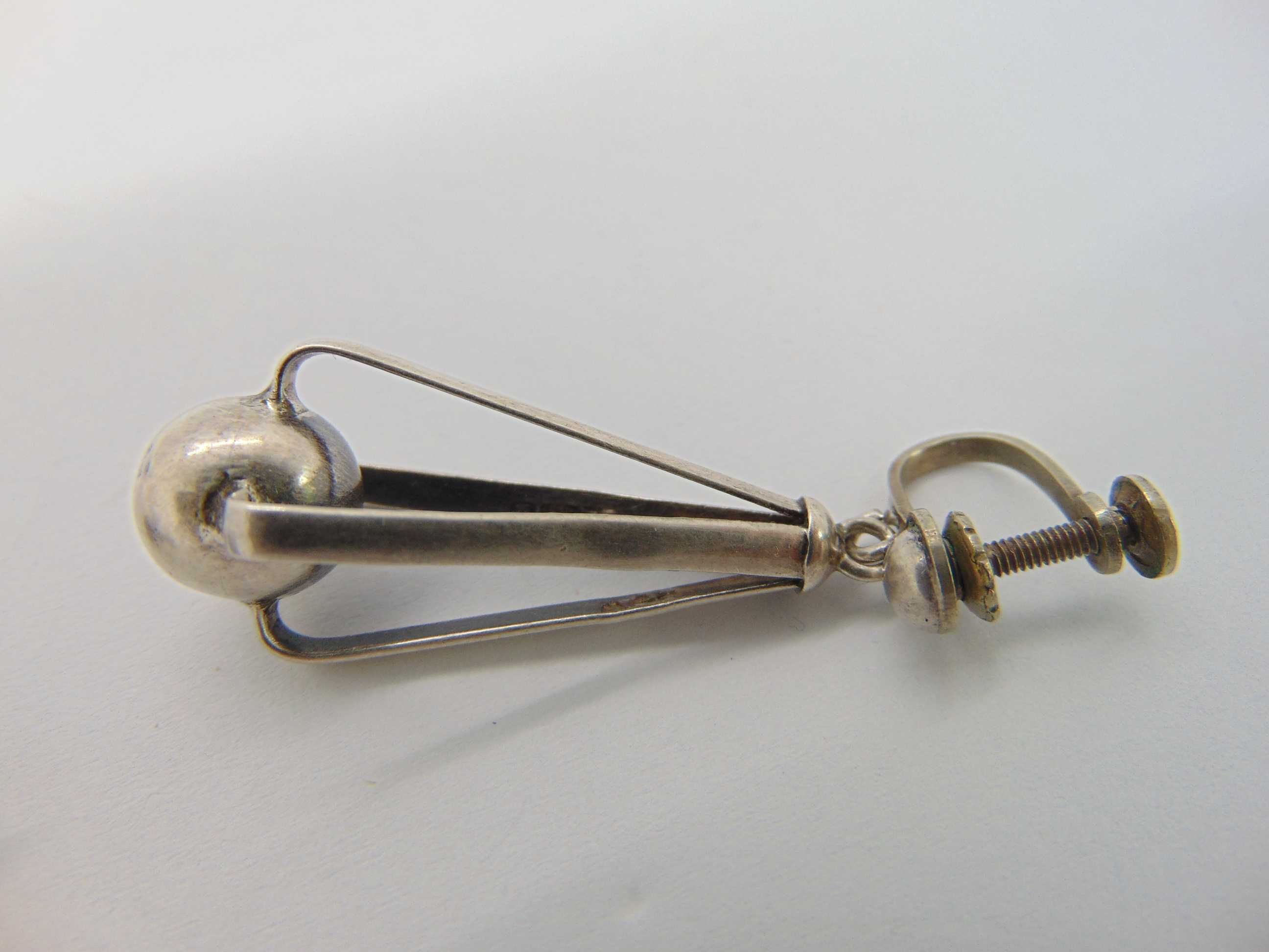 Cercei clips, surub din argint