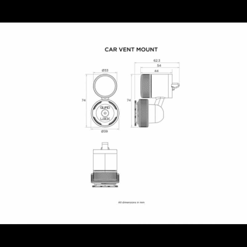 Автомобилна стойка за вентилационен отвор QUAD LOCK MAG CAR VENT
