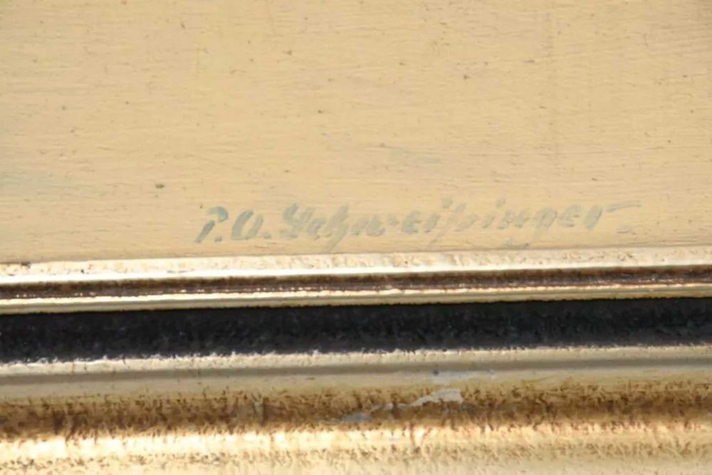 Pictura, peisaj de iarna, tehnica ulei, 49x61 / 39,5x51cm