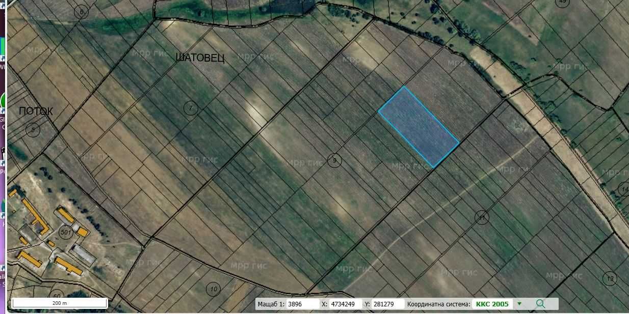 Продавам 4333 кв.м от обработваема земя в с. Садовец, област Перник