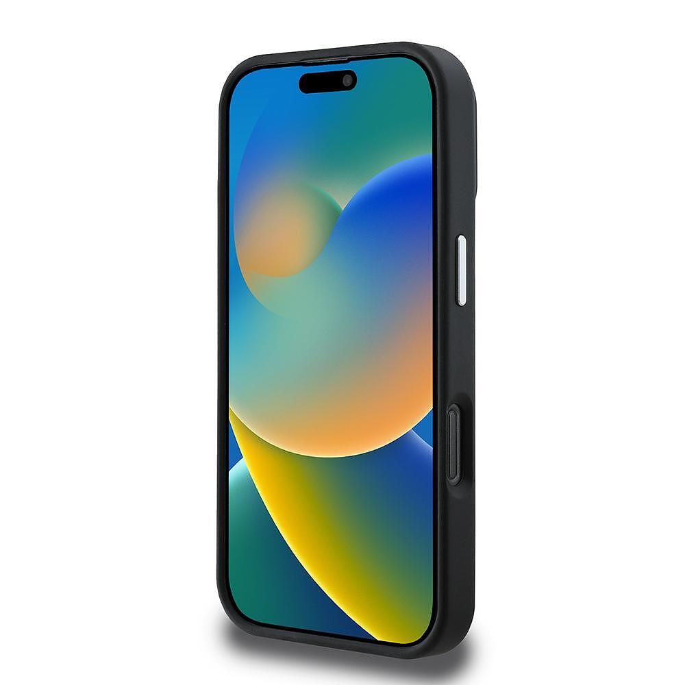 Guess grained triangle magsafe кейс за iphone 16 pro – черен