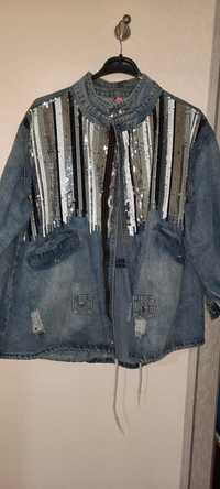 Куртка джинсовая с паетками
