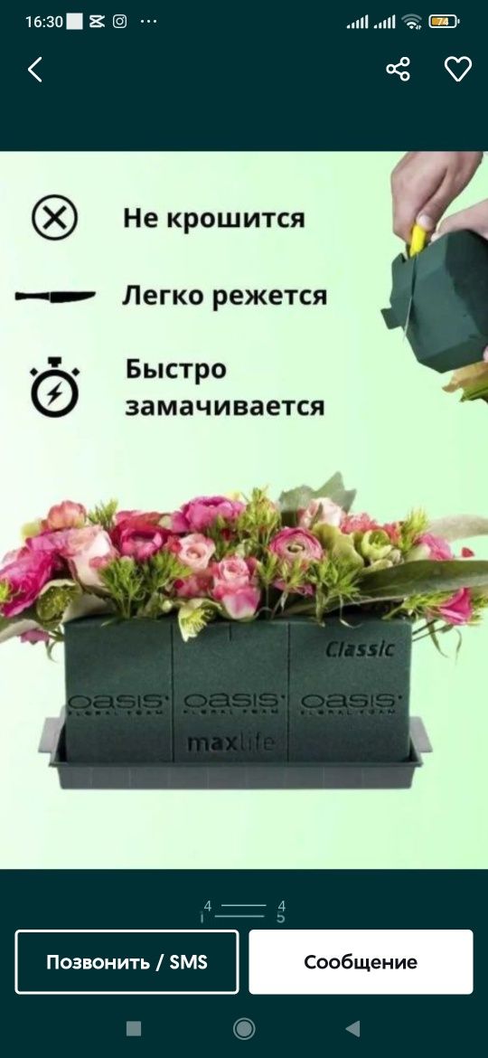 Губка для цветов (Oasis)